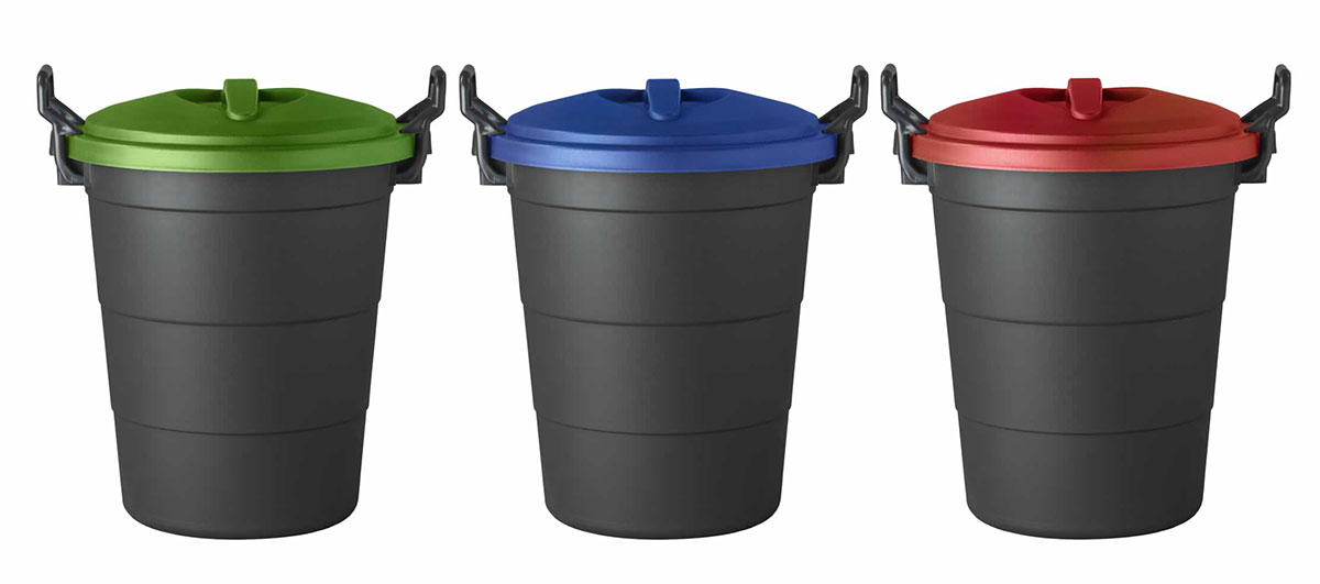 Dust Bin 70 LT Recycle (Set Of 3)
