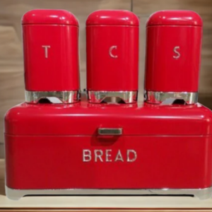 Deluxe Bread Bin + 3pcs Canister Set