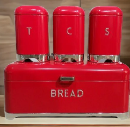 Deluxe Bread Bin + 3pcs Canister Set - Image 1