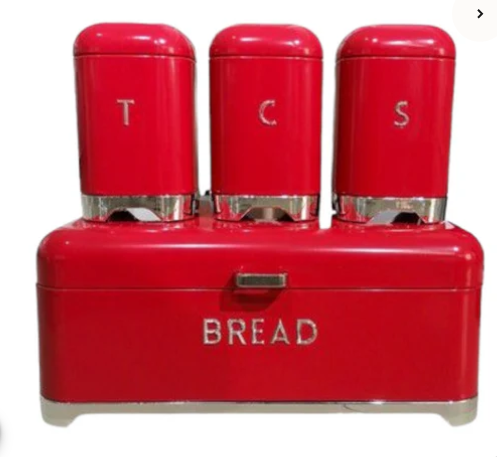 Deluxe Bread Bin + 3pcs Canister Set - Image 3